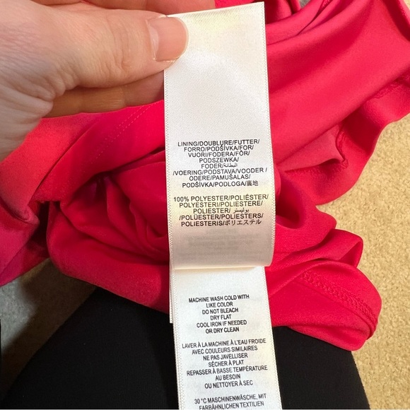 Adrianna Papell Midi Length Sheath Dress Stretch Knit Crepe Tie Front Size 8 - Picture 12 of 13